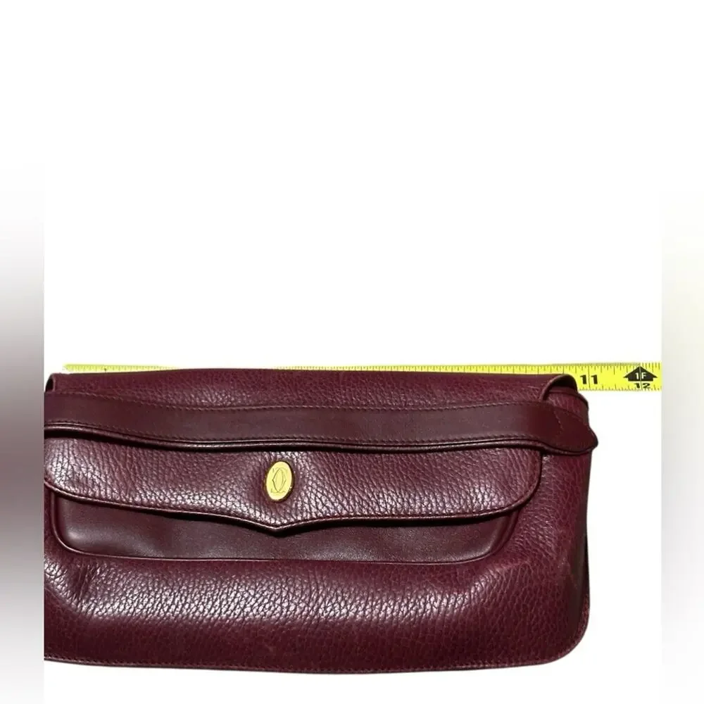 Cartier Vintage Burgundy Leather Clutch